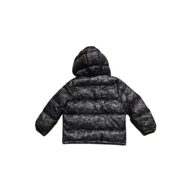 BURBERRY CAMO PUFFER JACKET BLUE BLACK YOUTH SIZE 5Y - Picture 4 of 7